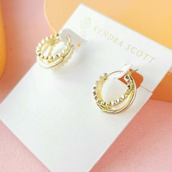 Kendra Scott - Quinn Gold Huggie Earrings - NEW - Picture 3 of 3